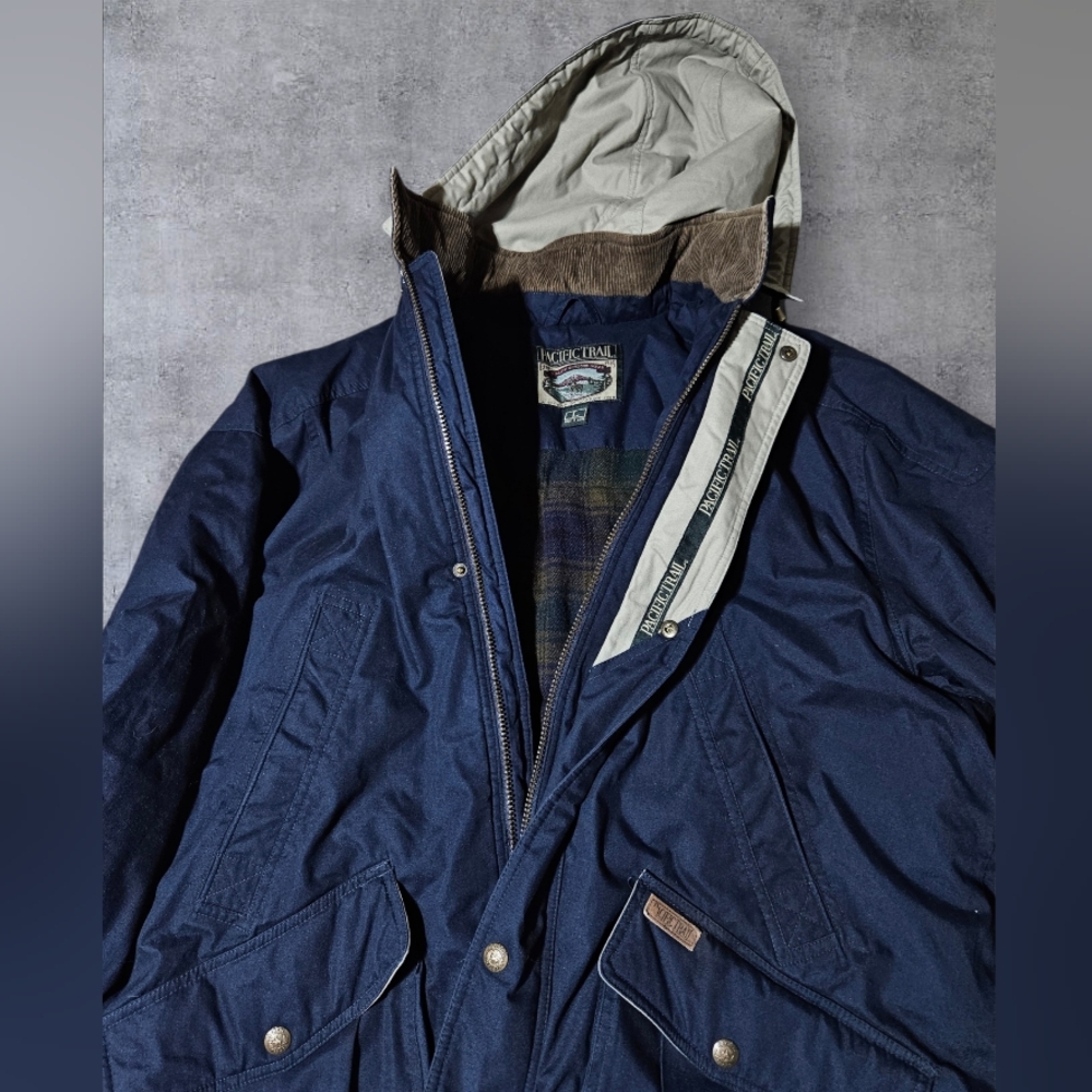 Vintage Pacific Trail Coat Mens Large Hooded Blanket Lined Parka Jacket Outdoor